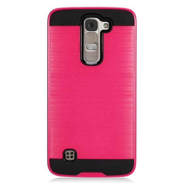 Wholesale LG Tribute 5 K7 Iron Shield Hybrid Case (Hot Pink)